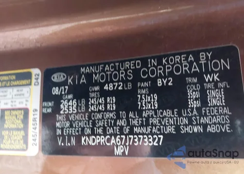 2018 Kia Sportage Sx Turbo z USA, uszkodzony, nr VIN KNDPRCA67J7373327